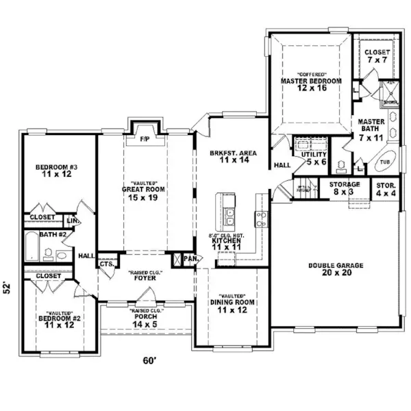 Contemporary House Plan First Floor - Summmerlyn Ranch Home 087D-0155 - Shop House Plans and More