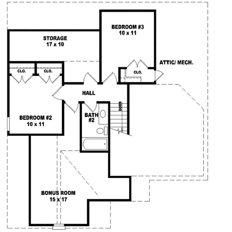 Country House Plan Second Floor - Yelton Spring Narrow Lot Home 087D-0158 - Shop House Plans and More