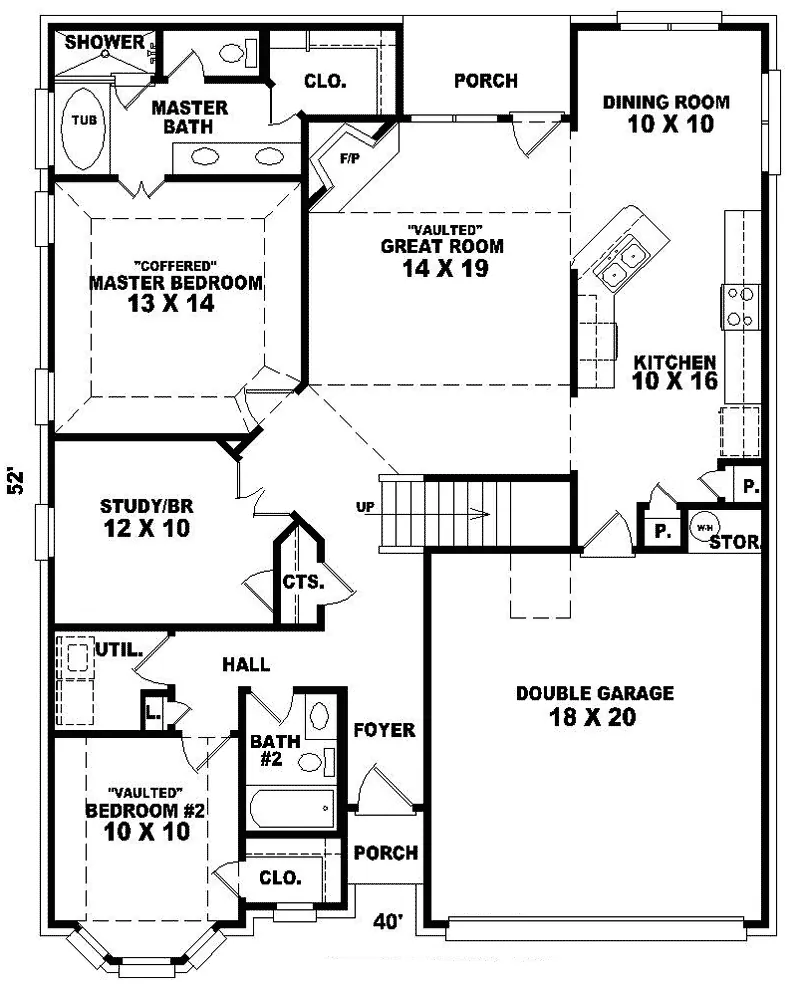 Contemporary House Plan First Floor - Duvall Traditional Home 087D-0159 - Search House Plans and More