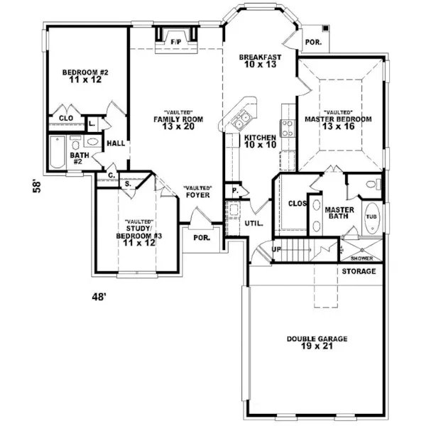 Country House Plan First Floor - Harrelson Hill Ranch Home 087D-0161 - Search House Plans and More