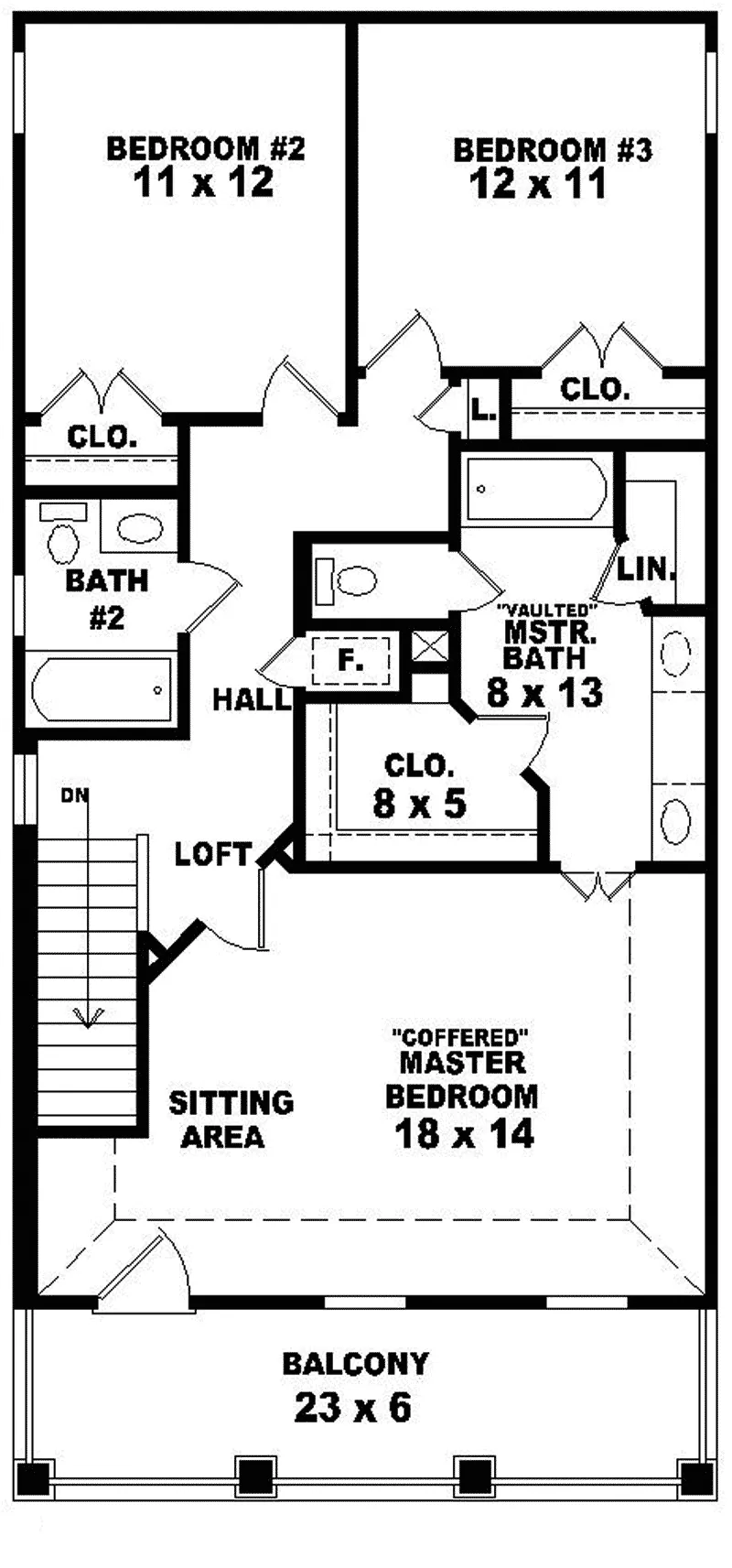 Lake House Plan Second Floor - Merion Southern Home 087D-0163 - Shop House Plans and More
