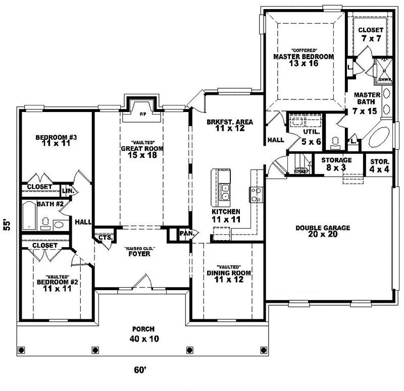 Southern House Plan First Floor - Surrey Mill Country Home 087D-0164 - Shop House Plans and More