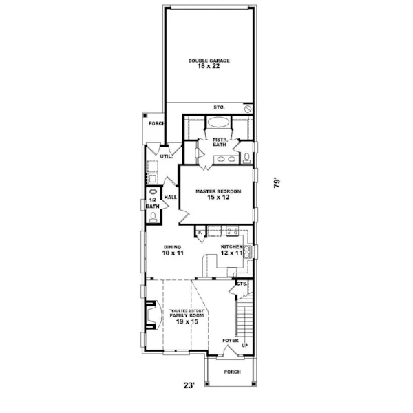 Traditional House Plan First Floor - Bellmawr Country Ranch Home 087D-0169 - Search House Plans and More