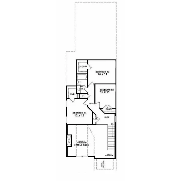 Craftsman House Plan Second Floor - Alfredo Point Narrow Lot Home 087D-0170 - Search House Plans and More