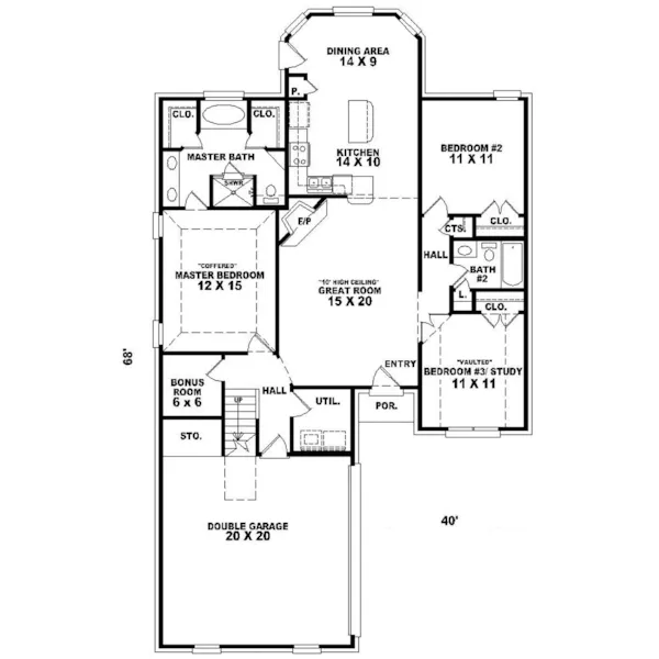 Country House Plan First Floor - Cranwell Traditional Home 087D-0171 - Search House Plans and More