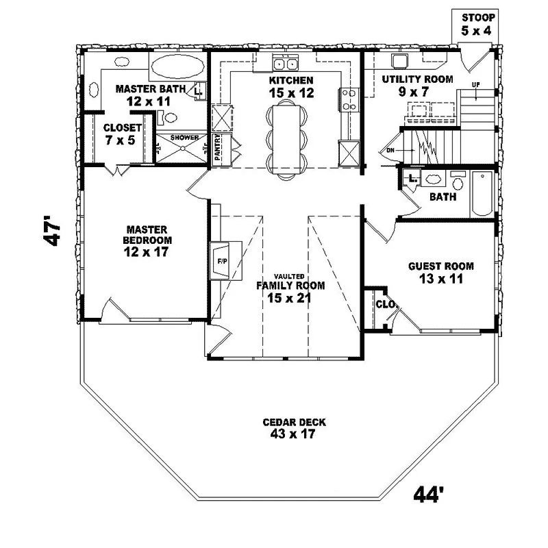 Waterfront House Plan First Floor - Brisbane Arts And Crafts Home 087D-0175 - Search House Plans and More