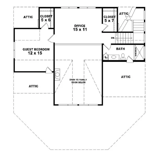 Waterfront House Plan Second Floor - Brisbane Arts And Crafts Home 087D-0175 - Search House Plans and More