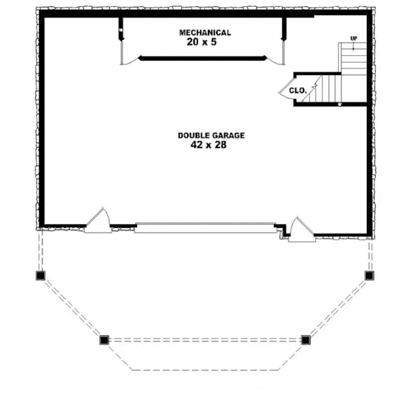 Waterfront House Plan Lower Level Floor - Brisbane Arts And Crafts Home 087D-0175 - Search House Plans and More