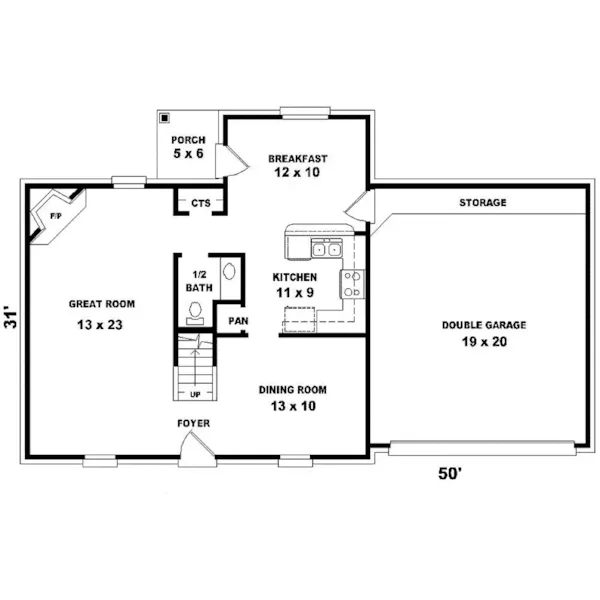 Southern House Plan First Floor - Constantine Hill Colonial Home 087D-0181 - Search House Plans and More