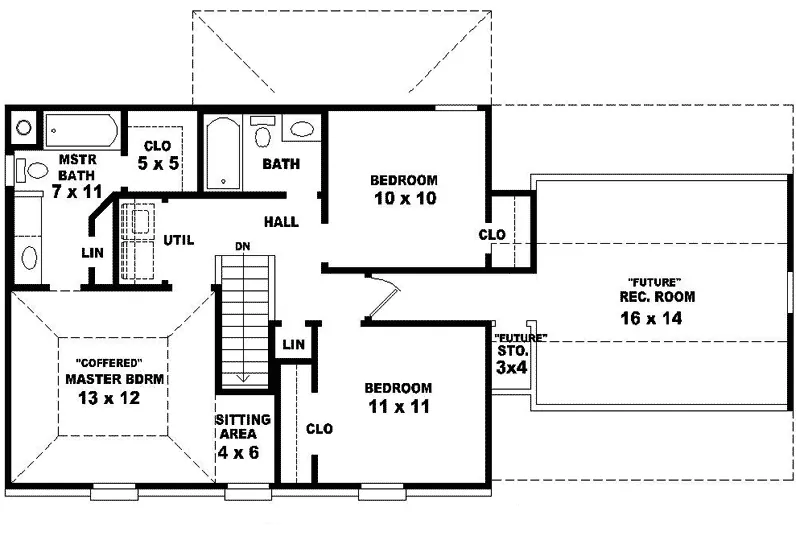 Early American House Plan Second Floor - Constantine Hill Colonial Home 087D-0181 - Search House Plans and More