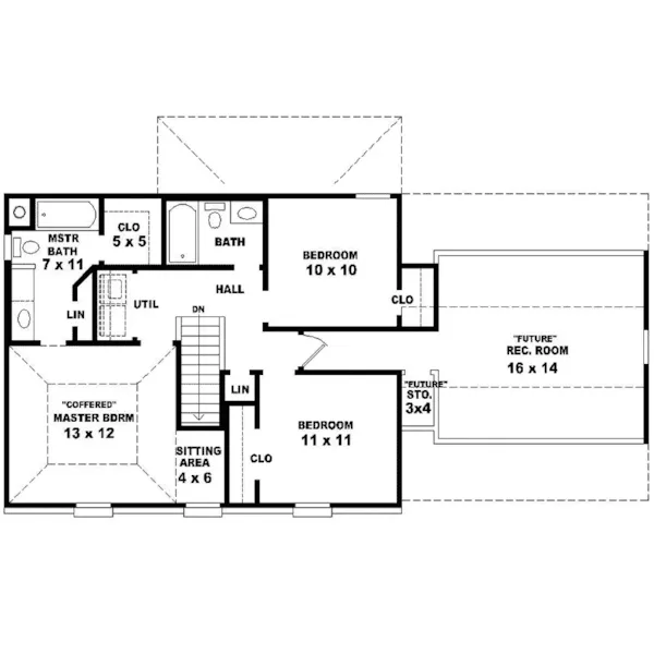 Southern House Plan Second Floor - Constantine Hill Colonial Home 087D-0181 - Search House Plans and More