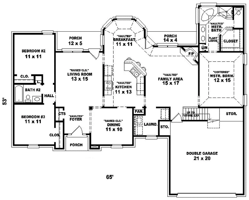 Ranch House Plan First Floor - Avery Place Ranch Home 087D-0188 - Search House Plans and More