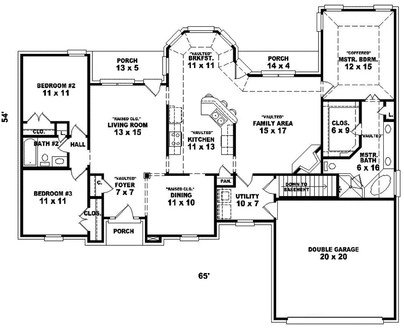 Traditional House Plan First Floor - Devonsbrook Traditional Home 087D-0190 - Search House Plans and More