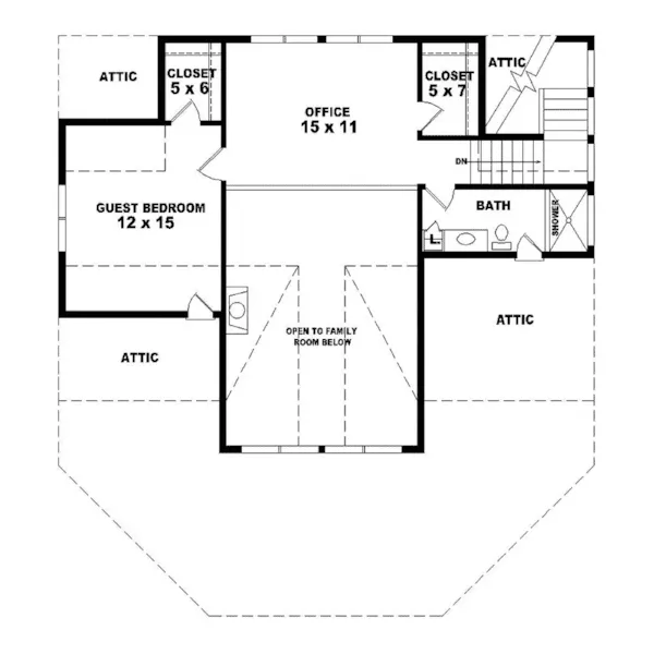 Craftsman House Plan Second Floor - Felsina A-Frame Vacation Home 087D-0195 - Search House Plans and More