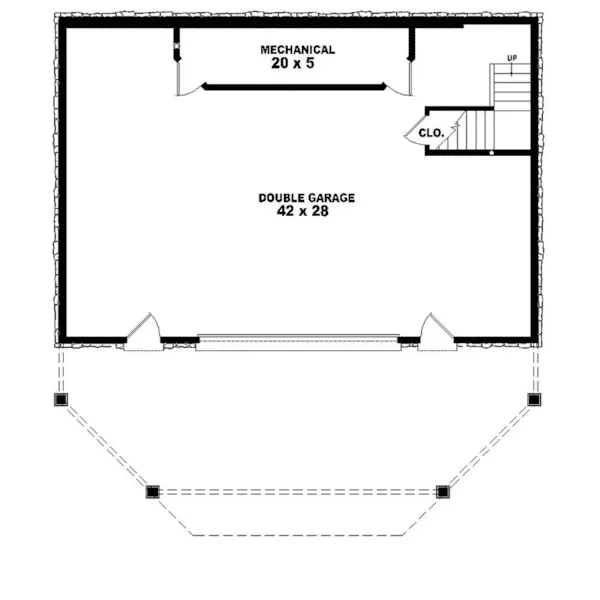 Craftsman House Plan Lower Level Floor - Felsina A-Frame Vacation Home 087D-0195 - Search House Plans and More