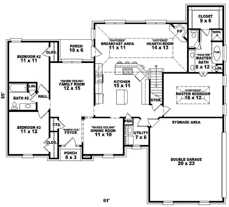 European House Plan First Floor - Fermelia Traditional Home 087D-0200 - Search House Plans and More