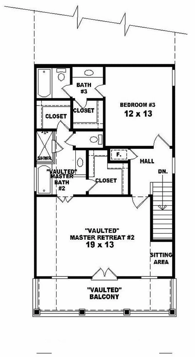 Waterfront House Plan Second Floor - Meadow Grove Southern Home 087D-0208 - Shop House Plans and More