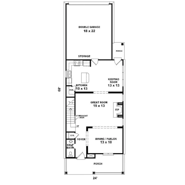 Waterfront House Plan First Floor - Spring Oak Southern Home 087D-0214 - Shop House Plans and More