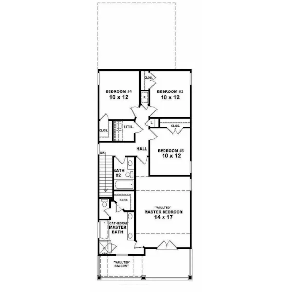 Waterfront House Plan Second Floor - Spring Oak Southern Home 087D-0214 - Shop House Plans and More