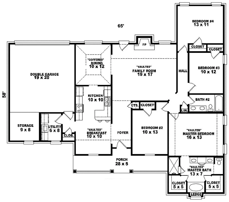 Traditional House Plan First Floor - Nadine Country Home 087D-0224 - Shop House Plans and More