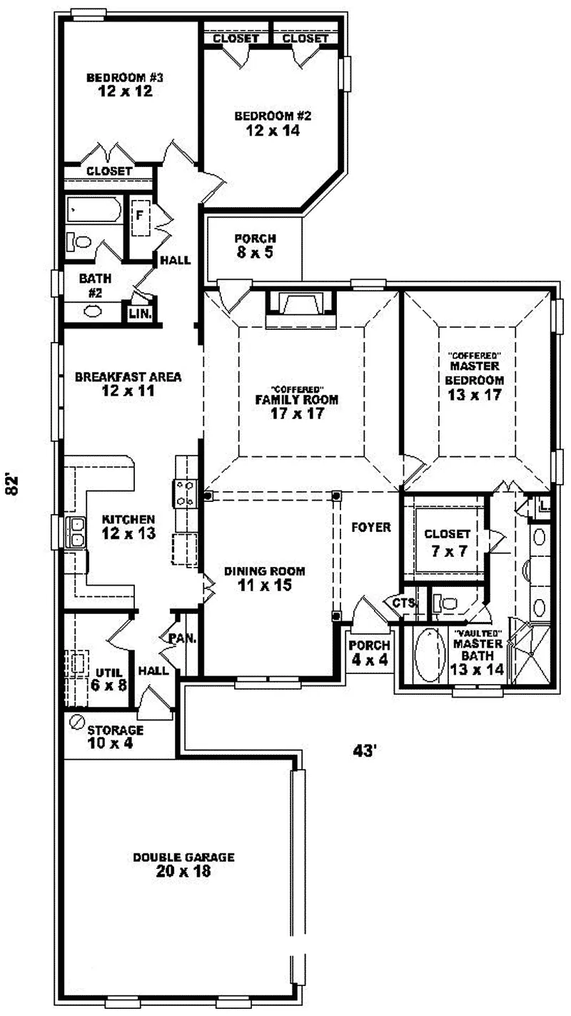 Country House Plan First Floor - Setters Hill Ranch Home 087D-0228 - Shop House Plans and More