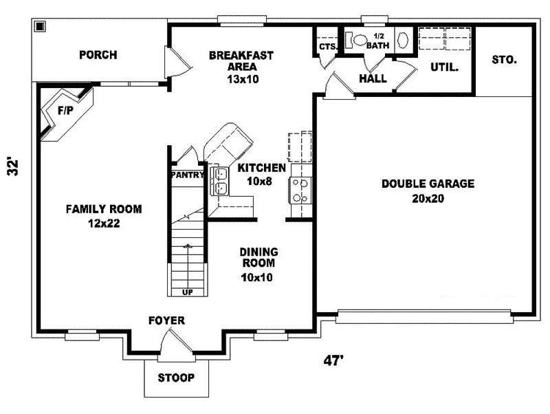 European House Plan First Floor - White Oak Valley Colonial Home 087D-0230 - Shop House Plans and More