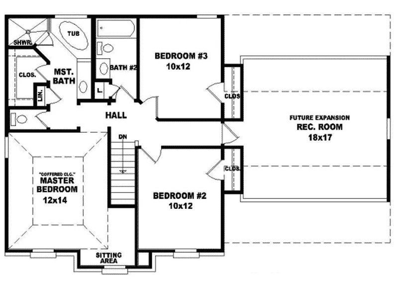 Colonial House Plan Second Floor - White Oak Valley Colonial Home 087D-0230 - Shop House Plans and More