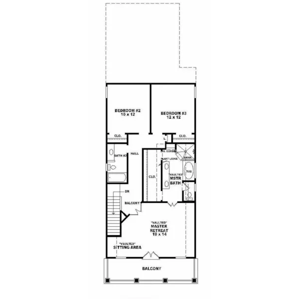 Traditional House Plan Second Floor - Longwood Southern Home 087D-0244 - Shop House Plans and More