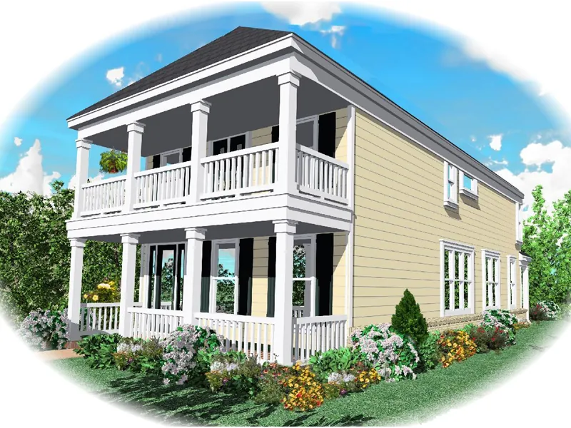 Second Floor Balcony Promotes Southern Style