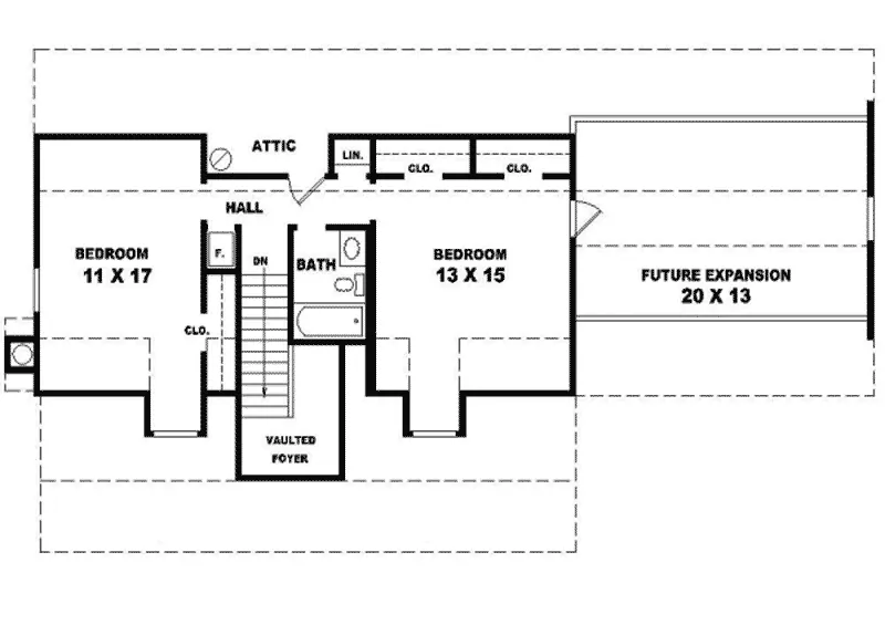 Colonial House Plan Second Floor - Reynalda Country Home 087D-0245 - Shop House Plans and More