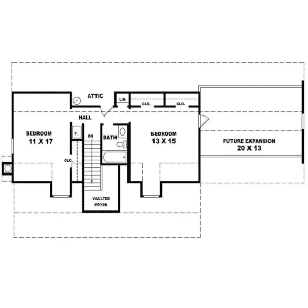 Colonial House Plan Second Floor - Reynalda Country Home 087D-0245 - Shop House Plans and More