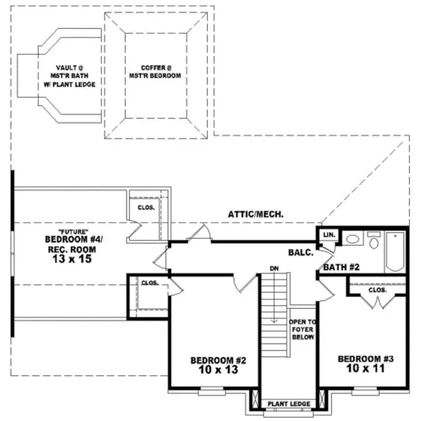 Colonial House Plan Second Floor - Felton Plantation Georgian Home 087D-0249 - Search House Plans and More