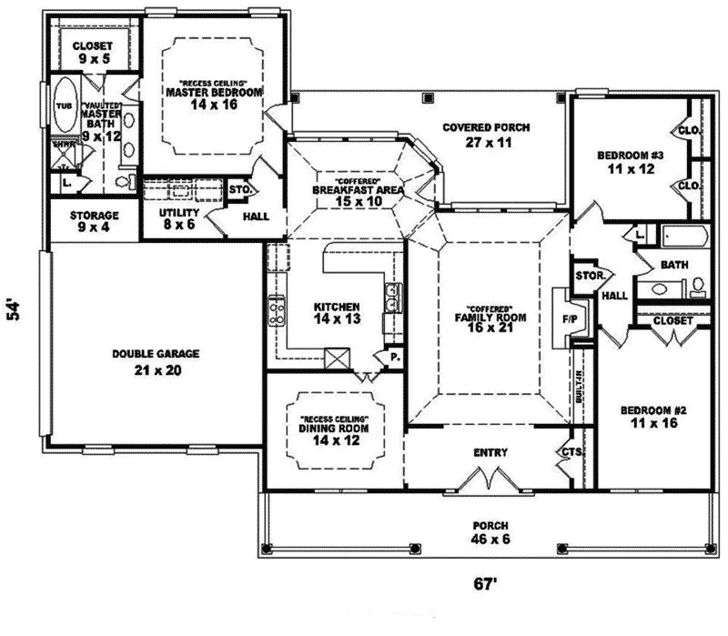 Country House Plan First Floor - Spiceberry Country Ranch Home 087D-0251 - Shop House Plans and More