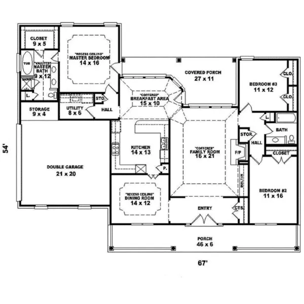 Ranch House Plan First Floor - Spiceberry Country Ranch Home 087D-0251 - Shop House Plans and More