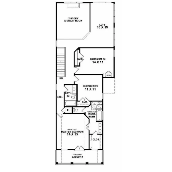 Vacation House Plan Second Floor - Lake Meade Vacation Home 087D-0252 - Shop House Plans and More