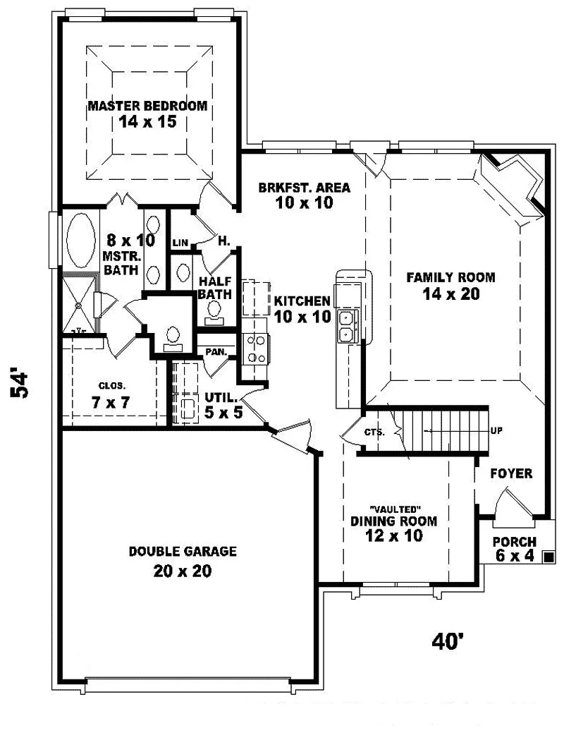 Traditional House Plan First Floor - Alfredo Narrow Lot Home 087D-0257 - Search House Plans and More