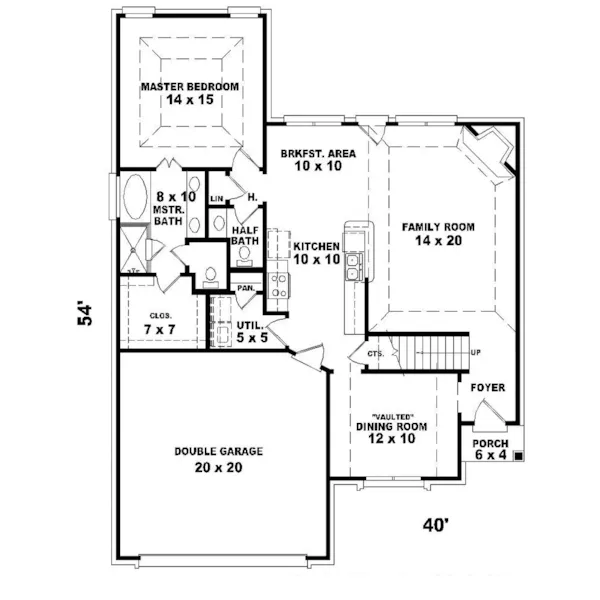 Country House Plan First Floor - Alfredo Narrow Lot Home 087D-0257 - Search House Plans and More