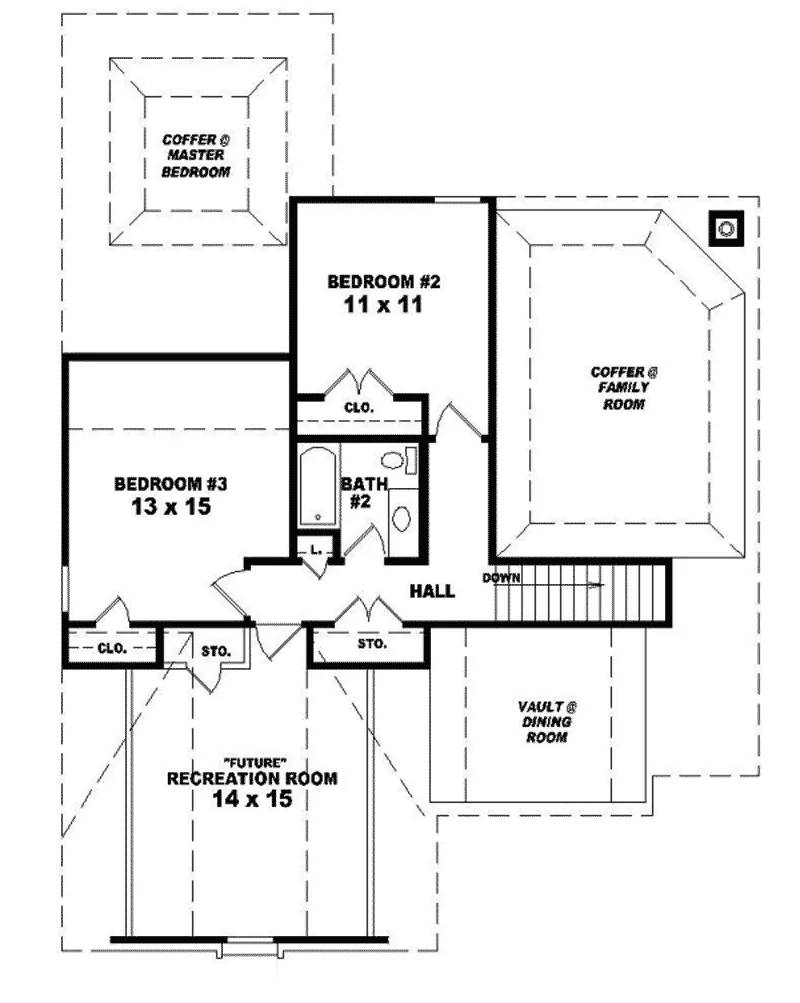 Traditional House Plan Second Floor - Alfredo Narrow Lot Home 087D-0257 - Search House Plans and More
