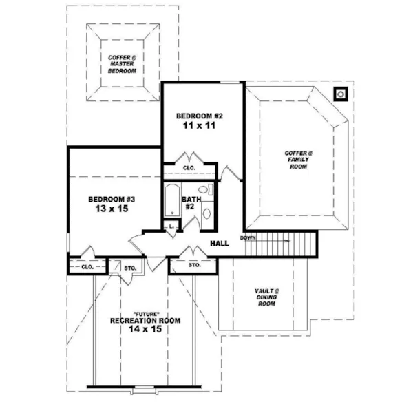 Country House Plan Second Floor - Alfredo Narrow Lot Home 087D-0257 - Search House Plans and More