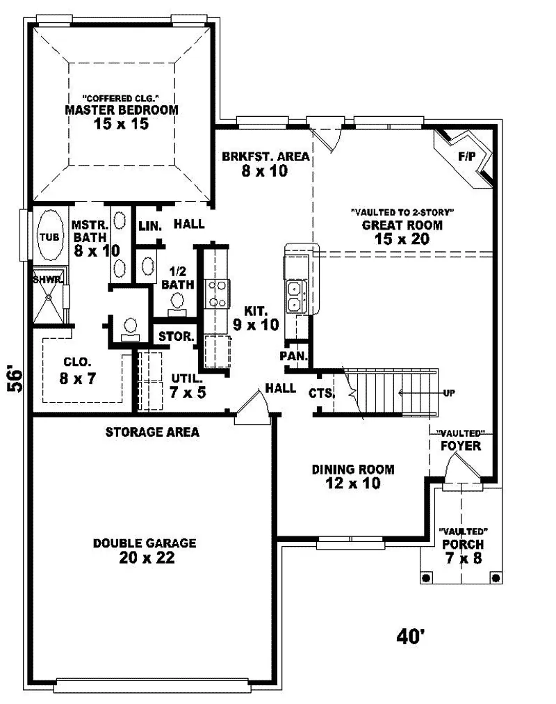 Traditional House Plan First Floor - Diedrich Traditional Home 087D-0259 - Search House Plans and More