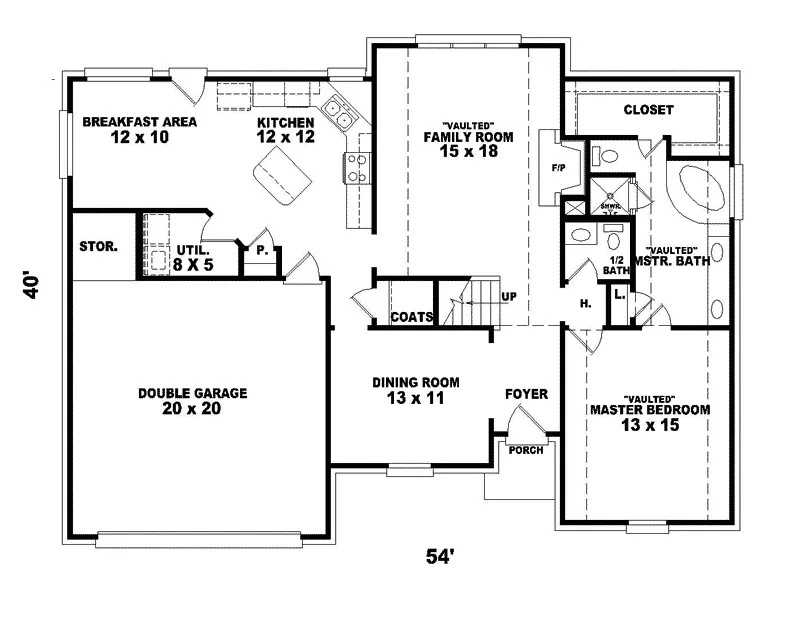 European House Plan First Floor - Martingale Traditional Home 087D-0261 - Shop House Plans and More