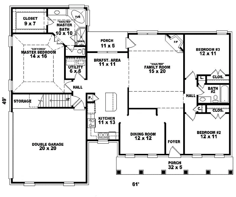 Country House Plan First Floor - Roxburg Run Country Home 087D-0262 - Shop House Plans and More