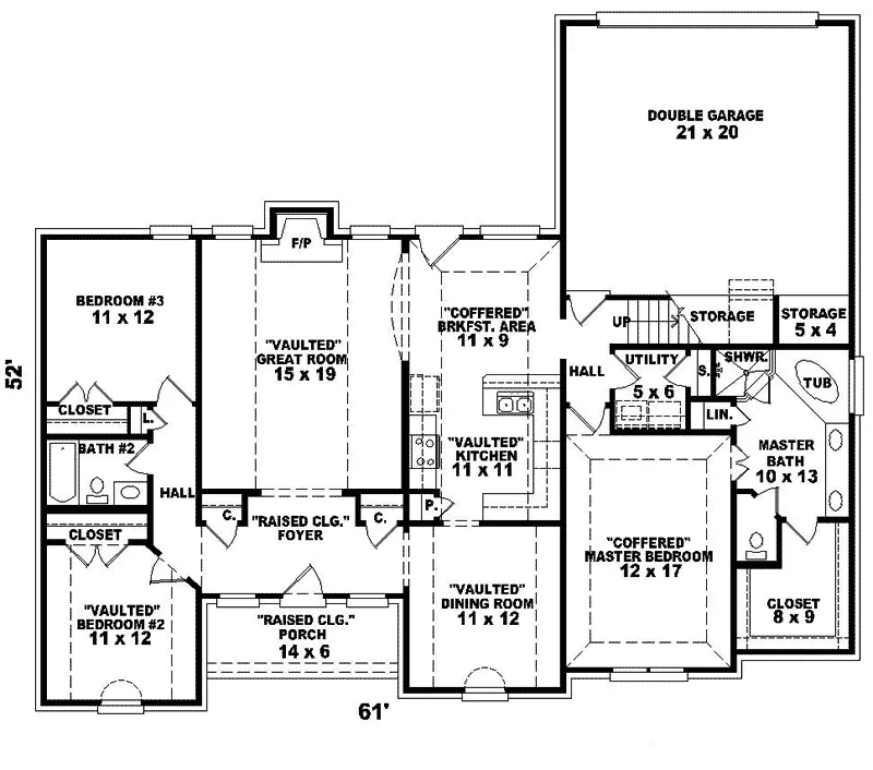 Ranch House Plan First Floor - Hardemann Ranch Home 087D-0267 - Search House Plans and More