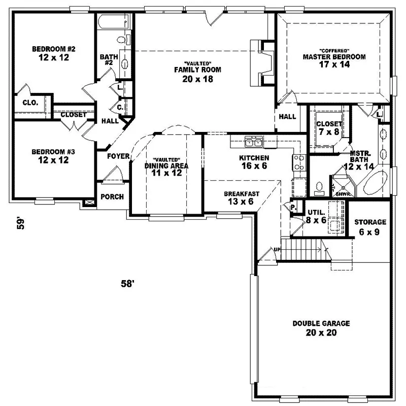 Traditional House Plan First Floor - Bonna Sera Traditional Home 087D-0280 - Search House Plans and More
