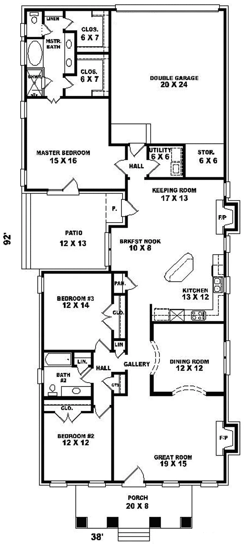 Country House Plan First Floor - Leeds Tudor Style Home 087D-0282 - Shop House Plans and More