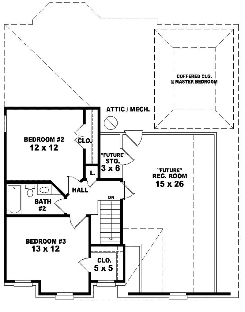 Southern House Plan Second Floor - Harper Run Traditional Home 087D-0283 - Search House Plans and More