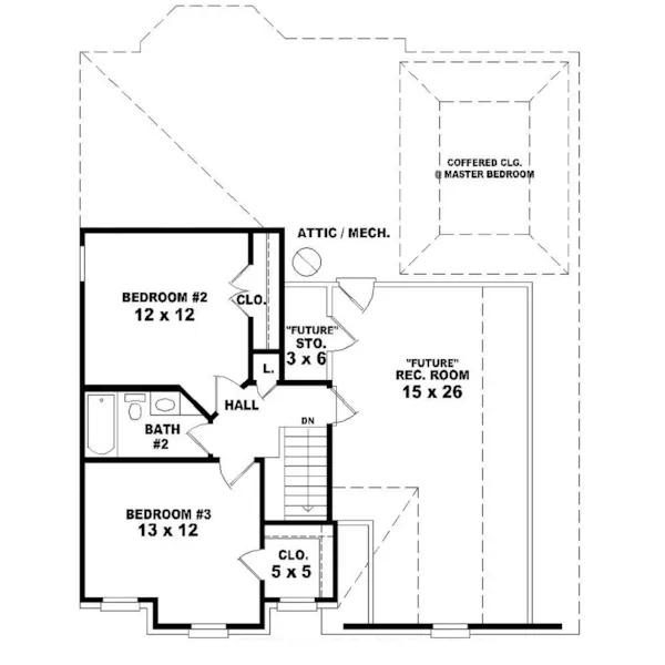 Greek Revival House Plan Second Floor - Harper Run Traditional Home 087D-0283 - Search House Plans and More