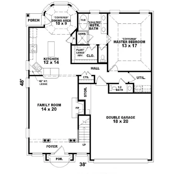 Colonial House Plan First Floor - Decker Traditional Home 087D-0295 - Search House Plans and More