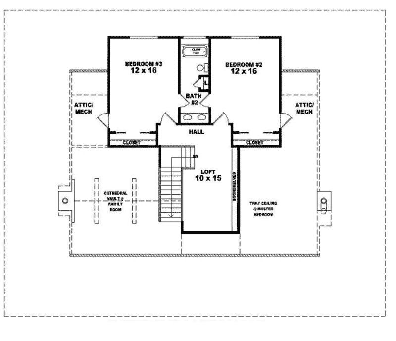 Southern House Plan Second Floor - Hunters Glen Acadian Home 087D-0298 - Search House Plans and More