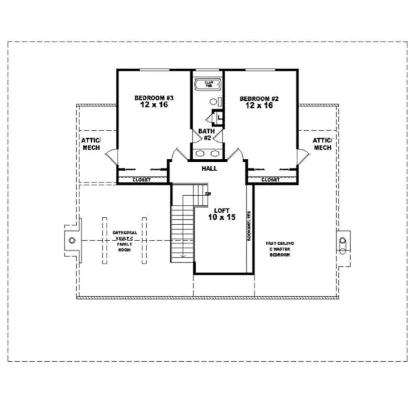 Country House Plan Second Floor - Ardmore Park Country Home 087D-0299 - Search House Plans and More